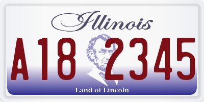 IL license plate A182345