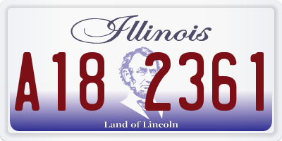 IL license plate A182361