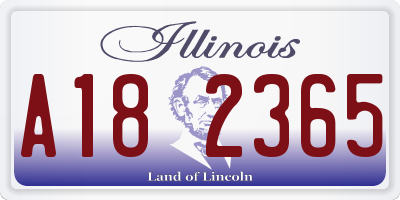 IL license plate A182365