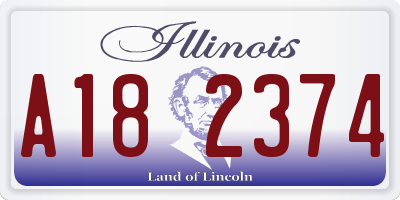 IL license plate A182374