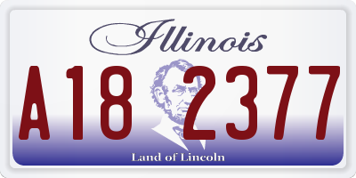 IL license plate A182377