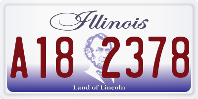 IL license plate A182378
