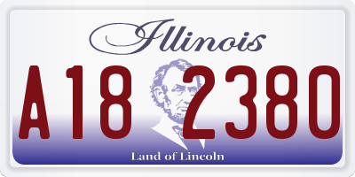 IL license plate A182380