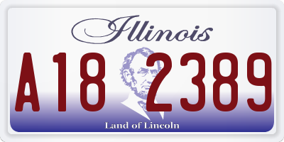 IL license plate A182389