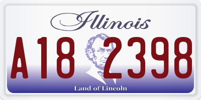 IL license plate A182398