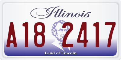 IL license plate A182417