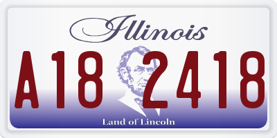 IL license plate A182418