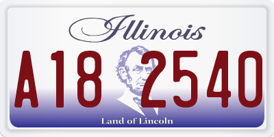 IL license plate A182540