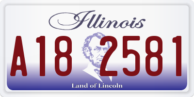 IL license plate A182581
