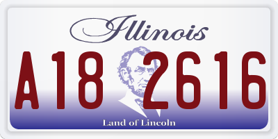IL license plate A182616