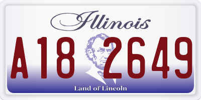 IL license plate A182649
