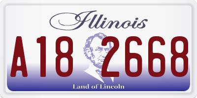 IL license plate A182668