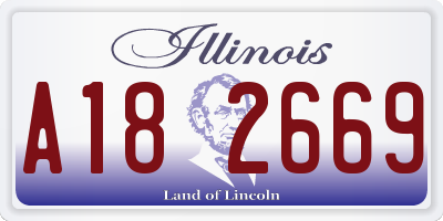 IL license plate A182669