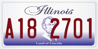 IL license plate A182701