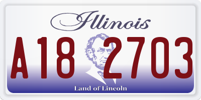 IL license plate A182703