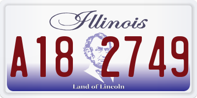 IL license plate A182749
