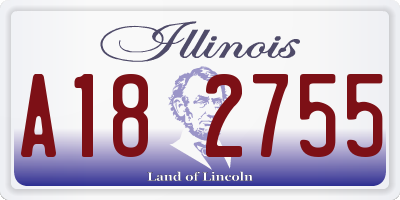 IL license plate A182755