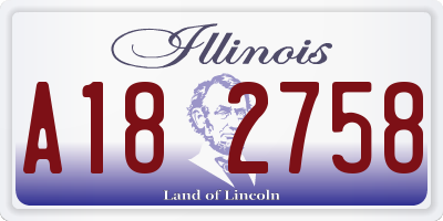 IL license plate A182758