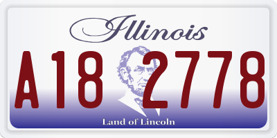 IL license plate A182778