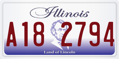 IL license plate A182794