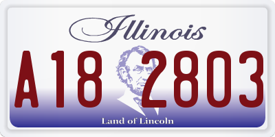 IL license plate A182803