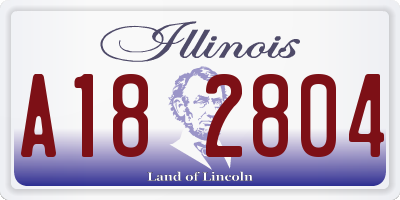 IL license plate A182804