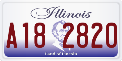 IL license plate A182820