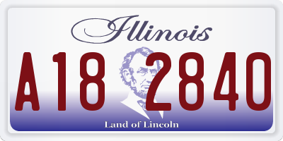 IL license plate A182840