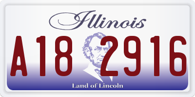 IL license plate A182916