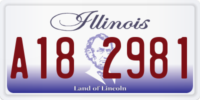 IL license plate A182981