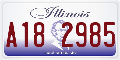 IL license plate A182985