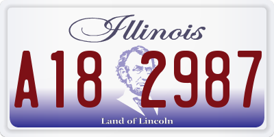 IL license plate A182987