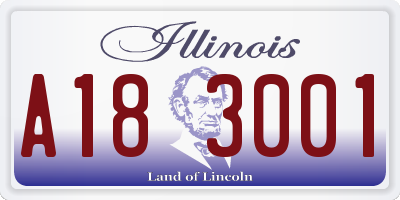IL license plate A183001