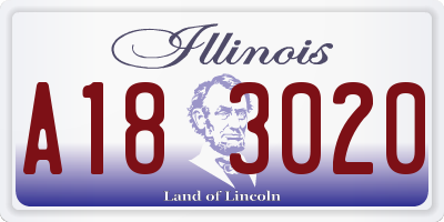 IL license plate A183020