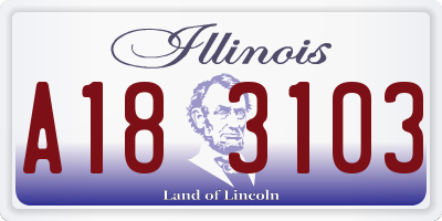 IL license plate A183103