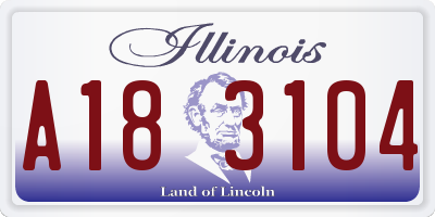 IL license plate A183104