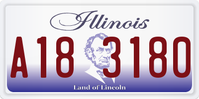 IL license plate A183180