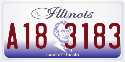 IL license plate A183183