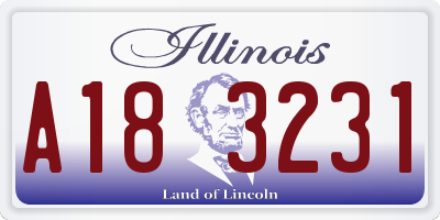 IL license plate A183231
