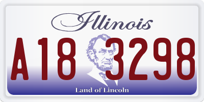 IL license plate A183298