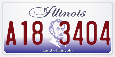 IL license plate A183404