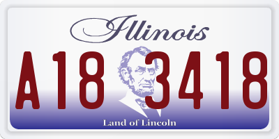 IL license plate A183418