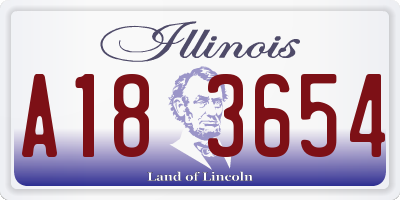 IL license plate A183654