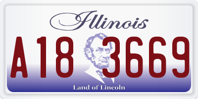 IL license plate A183669