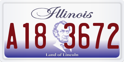 IL license plate A183672