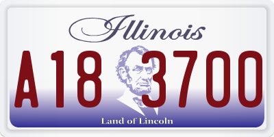 IL license plate A183700