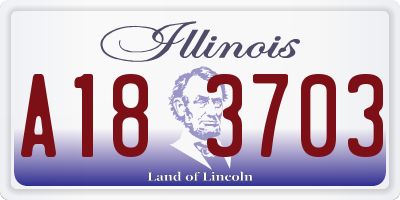 IL license plate A183703