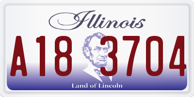IL license plate A183704
