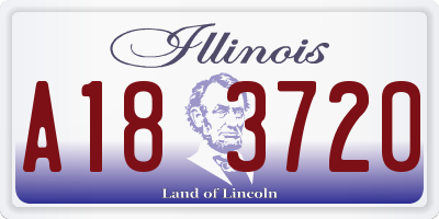 IL license plate A183720