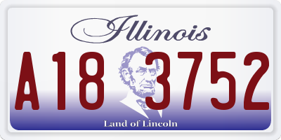 IL license plate A183752